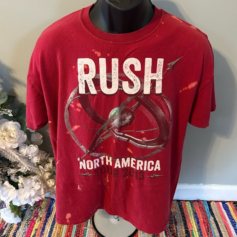 2013 RUSH North American Tour Shirt Band Tee Concert Music Tie Dye Red Large